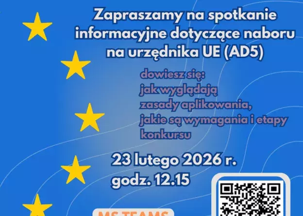 Konkurs dla studentów i absolwentów na podstawowe stanowiska merytoryczne w instytucjach UE - spotkanie informacyjne